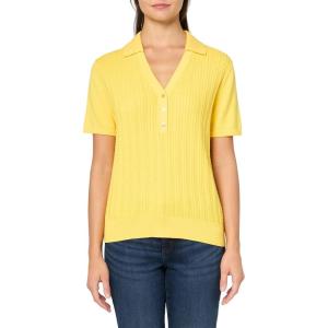 image:imageNautica Womens VNeck Cable Polo Long SleeveLemon Zest