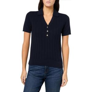 image:imageNautica Womens VNeck Cable Polo Long SleeveNight Sky