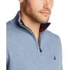 image:imageNautica Mens Nautica Mens Quarterzip SweaterDeep Anchor Heather
