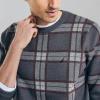 image:imageNautica Mens Nautica Navtech Plaid Jacquard Crewneck SweaterCarbon