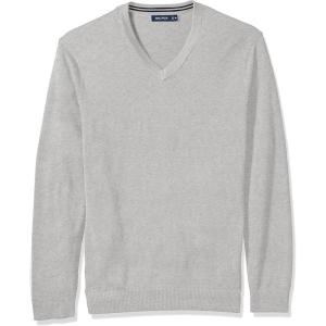 image:imageNautica Mens Long Sleeve Solid Classic VNeck SweaterGrey Heather S71051
