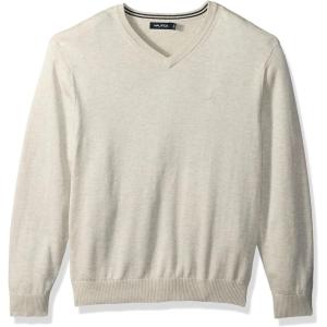 image:imageNautica Mens Long Sleeve Solid Classic VNeck SweaterOatmeal Heather S73100