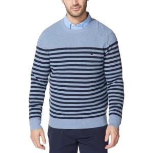 image:imageNautica Mens Mens Stripe Knit SweaterDeep Anchor Heather