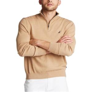 image:imageNautica Mens Nautica Mens Quarterzip SweaterCoastal Camel Heather