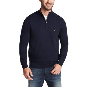 image:imageNautica Mens Nautica Mens Quarterzip SweaterNavy