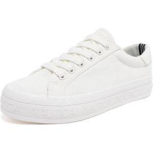 image:imageNautica Womens LaceUp Platform Fashion Sneakers  LowTop Casual Walking amp Tennis ShoesWhite Sky