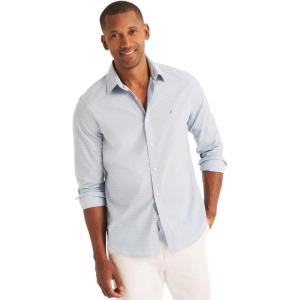 image:imageNautica Mens Classic Button Down ShirtPrint Crystal Blue