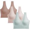 image:imageNautica Womens 3Pack Wireless Bra Laser Lounge NoShow Everyday Comfort BralettesPale SageSandy BeigeLight Mocha