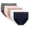 image:imageNautica Womens Seamless Ribbed Knit Brief Underwear Set 5PackNocturnal NavyWhiteSoft TaupeBlushed IceMd Heather Grey