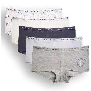 image:imageNautica Womens Cotton Boyshort Underwear Set 5PackMd Heather GreySand DollarSteel BlueXenon BlueNt Watercolor Boats