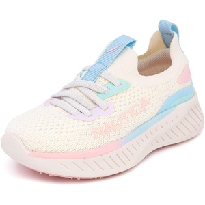 image:imageNautica Girls Toddler Knit SlipOn Sneakers with Max Comfort Sole Bungee Closure Tennis Running Shoes for School and Play ToddlerLittle KidCream