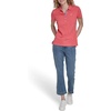 image:imageNautica Womens 5Button Short Sleeve Breathable 100 Cotton Polo ShirtPeony