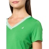 image:imageNautica Womens Solid VNeck Short Sleeve TShirtNew Leaf Green