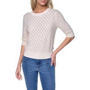 image:imageNautica Womens Crew Neck Solid Short Sleeve SweaterWhite Swan