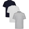 image:imageNautica Boys Short Sleeve Solid Crew Neck TShirt Multipack Soft Comfortable Relaxed FitBright Navy StripeWhiteNavy Seas