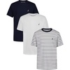 image:imageNautica Boys Short Sleeve Solid Crew Neck TShirt Multipack Soft Comfortable Relaxed FitBright Navy StripeWhiteNavy Seas