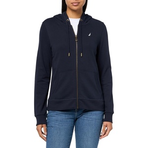 image:imageNautica Womens Solid Zipper Long Sleeve Hoodie SweatshirtNight Sky