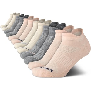 image:imageNautica Womens Ankle Socks  12 Pack Breathable Mesh Cushioned Low Cut Socks for Women  Gym Athletic Womens Socks 410Pink Assorted