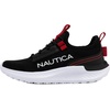 image:imageNautica Kids Boys and Girls Athletic SlipOn Sneakers Lightweight Bungee Running Shoes for Toddler Little Kid and Big KidBlack Red Sable