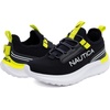 image:imageNautica Kids Boys and Girls Athletic SlipOn Sneakers Lightweight Bungee Running Shoes for Toddler Little Kid and Big KidNavy Lime Sable