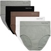 image:imageNautica Womens Seamless Ribbed Knit Brief Underwear Set 5PackPale SageWhiteLight MochaBlackMd Heather Grey