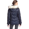 image:imageNautica Womens Short Stretch Puffer JacketDetachable Faux Fur Hood amp Storm CuffsMarine