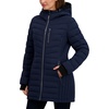 image:imageNautica Womens Stretch Puffer Jacket  Midweight Winter Coat with Detachable Hood Storm CuffsNavy Seas