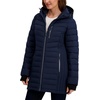 image:imageNautica Womens Stretch Puffer Jacket  Midweight Winter Coat with Detachable Hood Storm CuffsNavy Seas
