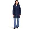 image:imageNautica Womens Stretch Puffer Jacket Faux Fur Lined Hood Wind amp Waterresistant Winter CoatNavy Seas