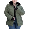 image:imageNautica Womens Stretch Puffer Jacket detachable Faux Fur Hood Midweight Waterresistant CoatGreen Sage