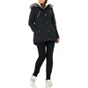 image:imageNautica Womens Microfiber Parka Anorak Jacket With Faux Fur Hooded TrimBlack