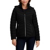 image:imageNautica Womens Stretch Puffer Jacket detachable Faux Fur Hood Midweight Waterresistant CoatEbony