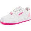 image:imageNautica Girls Sneakers Stylish LowTop Tennis Shoes with Cushioned Insole for Everyday Wear Toddler Little Kids and Big Kids LaceUpBungeeWhite Neon Pink