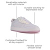 image:imageNautica Girls Sneakers Stylish LowTop Tennis Shoes with Cushioned Insole for Everyday Wear Toddler Little Kids and Big Kids LaceUpBungeeWhite Pearlized Stafford