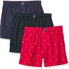 image:imageNautica Mens Classic Cotton 3Pack Woven BoxersPeacoatBuffalo Check Tidal GreenHoliday Sail Print Red