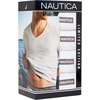 image:imageNautica Mens 4Pack Cotton Limited Edition VNeck TShirtsWhite  Nautica Flag Logo