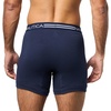 image:imageNautica Mens Classic Cotton 3Pack Boxer BriefsPeacoatHeather GreyStripe 2 White