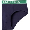 image:imageNautica Mens Classic Cotton Stretch 3Pack BriefsPeacoat  PeacoatGreenCobalt Waistband