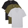 image:imageNautica Mens 3Pack Cotton VNeck TShirtBlackArmy Forest GreenSnow Heather