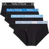 image:imageNautica Mens 4 Pack Classic Cotton Stretch BriefsBlack  BlackSpinner BlueAero BlueWhite Assorted Wb