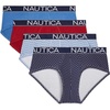image:imageNautica Mens 4 Pack Classic Cotton Stretch BriefsDelf Biking RedAnchorcoastal SkyPeacoatDot Print