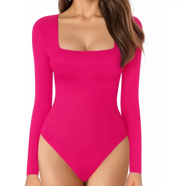 MANGOPOP Bodysuits for Women Long Sleeve Square Neck Tops  Shapewear for Women Thong BodysuitMANGOPOP Bodysuits for Women Long Sleeve Square Neck Tops  Shapewear for Women Thong Bodysuit