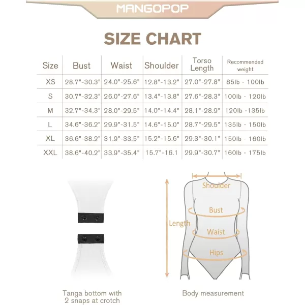 MANGOPOP Double Lined Bodysuit Women Long Sleeve Scoop Neck Bodysuit Basic Shirts TopsAwhite