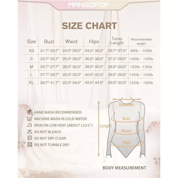 MANGOPOP Shapewear for Women Square Neck Long Sleeve Tummy Control Thong Bodysuit topA Beige