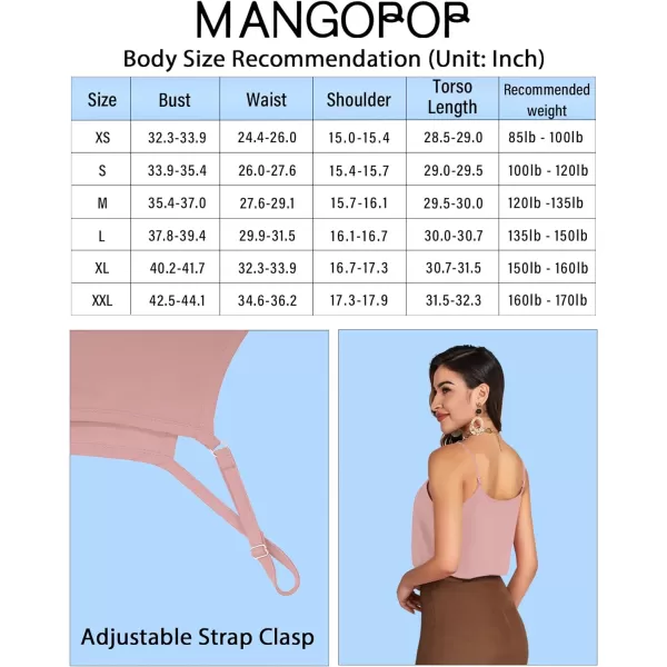 MANGOPOP Womens Bodysuit V Neck Spaghetti Strap Tank Tops Cami Backless Sleeveless Loose Fit Blouse Body Suits Sexy CasualMauve