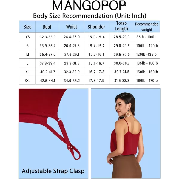 MANGOPOP Womens Bodysuit V Neck Spaghetti Strap Tank Tops Cami Backless Sleeveless Loose Fit Blouse Body Suits Sexy CasualRed