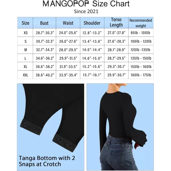 MANGOPOP Long Sleeve Bodysuit for Women Sexy Square Neck Body Suits Flare Sleeves Going Out TopsA Long Sleeve Black