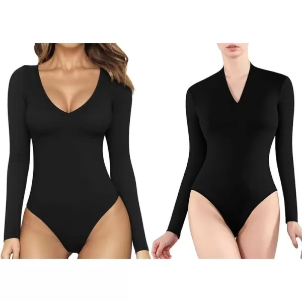 MANGOPOP Womens Deep V Neck Long Sleeve Tops Bodysuit  Small V Neck Long Sleeve BodysuitMANGOPOP Womens Deep V Neck Long Sleeve Tops Bodysuit  Small V Neck Long Sleeve Bodysuit