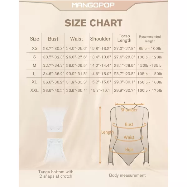 MANGOPOP Double Lined Long Sleeve Bodysuits for Women V Neck Slim Fit Sexy Body Suit Shirt Tops for Going OutA Long Sleeve Nude