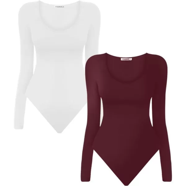 White+burgundy 2 Pack